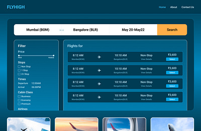 Flight Results Page design figma flightpage ui uiux ux web webdesign website