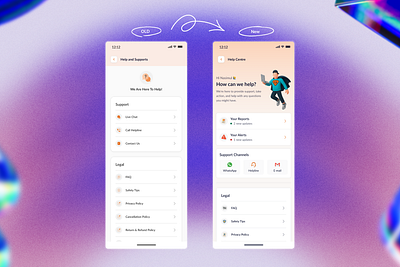 Help Center Redesign android design graphic design help help center help centre hero ios iphone minimal mobile nasimul nasimul huda old vs new redesign ui ux ux design