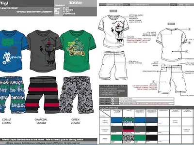 Tech Pack of Boys knitted t-shirt and shorts. boystshirtcad