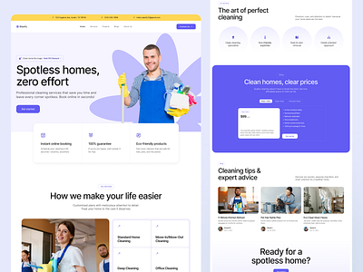 Cleaning service website design design product service startup ui ux web website