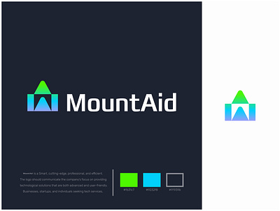 LETTER M + MOUNTAIN + AID (LOGO DESIGN) a b c d e f g h i j k l m n o p abstract logo b c f h i j k m p q r u v w y z creative logo letter mark monogram logo design modern logo print typography