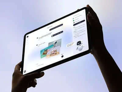 AI Companion Tablet Design 3d illustration ai assistant app design chat interface chatbot ui design digital assistant interface minimal app product design responsive design tablet tablet ui ui user experience user interface ux web design