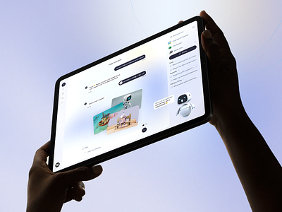 AI Companion Tablet Design 3d illustration ai assistant app design chat interface chatbot ui design digital assistant interface minimal app product design responsive design tablet tablet ui ui user experience user interface ux web design
