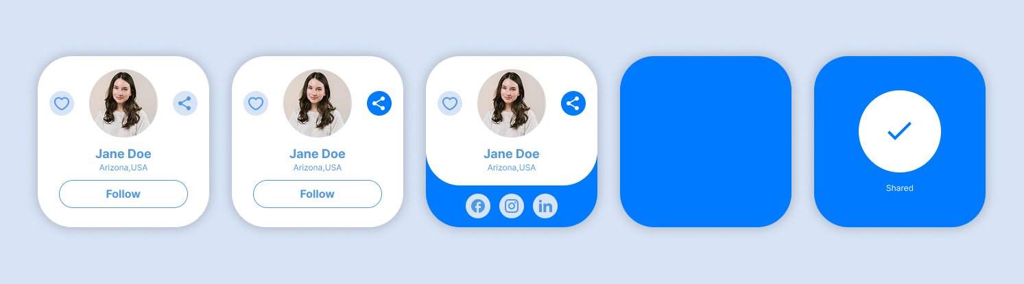 Social Share - 10/100 Days UI/UX Challenge dailyui day10 figmadesign graphic design microinteractions modernui socialshare ui ux