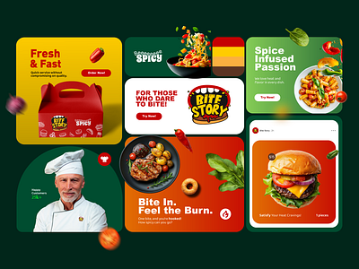 Branding Design | BiteStory brand identity branding fastfood logo food box design graphic design logo packaging design restruent logo