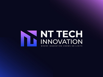 NT tech innovation Logo abstract logo branding innovation logo n logo n modern logo negative space logo nt nt icon nt logo nt mark nt tech logo technology logo