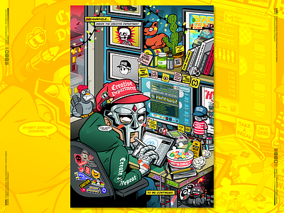 MFBOOMZ-CreativChaos burnout cactus cereal character creativedepartment designer hiphop illustration iqbalhakimboo logo malaysia mfdoom pigeon popculture sticker toy vector winamp