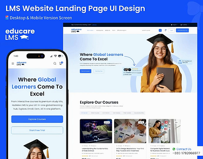 LMS Website Landing Page (Desktop & Mobile) education figma lms responsive design ui ux