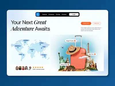 Hero Section - Travel Agency Website figma hero section hero section ui landing page startup travel ui ui design uiux vacation web web design web ui design