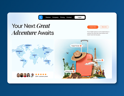 Hero Section - Travel Agency Website figma hero section hero section ui landing page startup travel ui ui design uiux vacation web web design web ui design