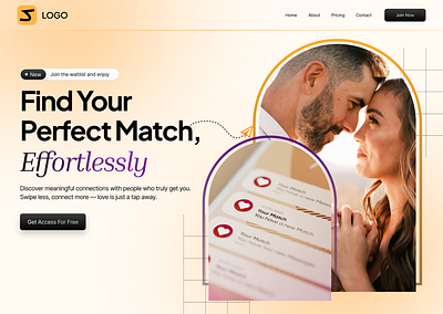 Dating Website - Hero Section couple dating dating app dating app ui dating landing page dating webiste hero section hero section ui design landing page lgbt love matching ui design uiux web design website