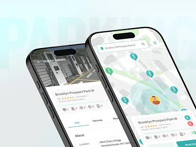 Parking Finder App - Modern Mobile UI for iOS & Android best design car app car booking dribble best shot find parking ios android interface mobile app design mobile ui modern design nearby park netro netrosystems parking app parking space ride sharing trending design