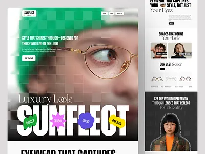 Eyewear E-Commerce Website Design branding design e commerce ecommerce eye wear eyewear fashion glasses landing page minimal mobile app online shop sunglasses trendy ui ux web web design webiste design website