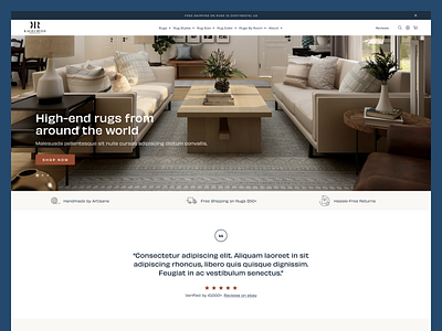 Kalili Rugs – Luxury Rug Ecommerce UI/UX typography