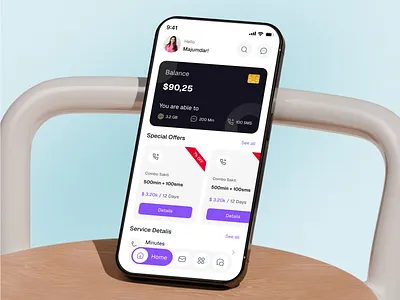 Telecom Mobile App UI bill payment call connectivity coverage data data ususge ios app mobile app mobile plan network plan product recharge roaming sms telecom app telecom operator telecommunication ui ux