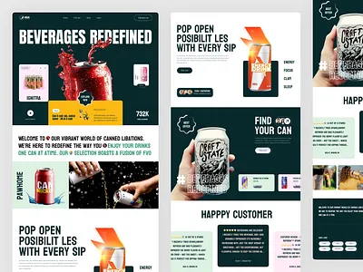 Beverage -ecommerce webesite beverage branding drinks ecommerce food and beverage graphic design home page illustration landing page motion graphics product design product webesite soft drinks ui uiux webesite