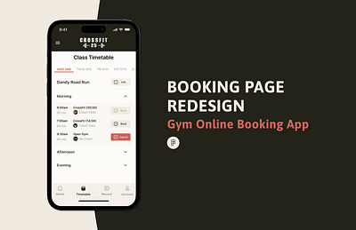 Mobile Class-Booking Page Redesign branding figma redesign ui uxui design