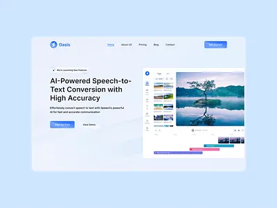 AI Video Maker Website design hero section landing page minimal design ui design ux website