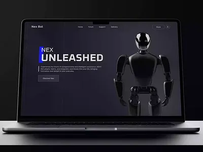 🦾 Nexbot – AI Companion Hero Area Concept 3dui aicompanion aiui aiux conceptdesign futuristicdesign herosection humanrobotinterface landingpagedesign neumorphism nextgenux robotui smartrobot techproductui teslainspired