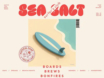 Sea Salt Surfer's Club x Motion AI aftereffects aigeneratedart animation branding coastal design creativeai design designplayground flat illustration minimal motion graphics motionposter runwayml surfclub surfvibes typographyposter ui design ux design
