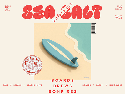 Sea Salt Surfer's Club x Motion AI aftereffects aigeneratedart animation branding coastal design creativeai design designplayground flat illustration minimal motion graphics motionposter runwayml surfclub surfvibes typographyposter ui design ux design