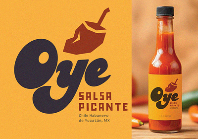 Oye Hot Sauce branding chile hot sauce lettering logo mexico packaging retro type weekly warm up
