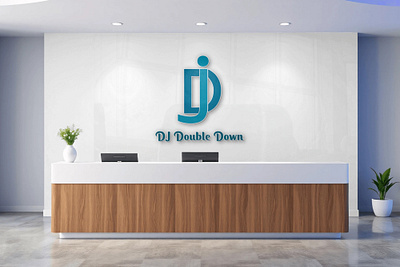 DJ Double Down logo design 3d brand design branding business logo creative logo graphics design identity illustratore logo design logo mockup mockup photoshop