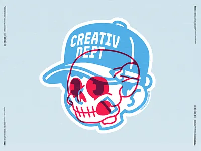 Creativ Head artprint blue character creativedepartment creativehead designer graphicdesigner head illustration logo malaysia poster skull vector