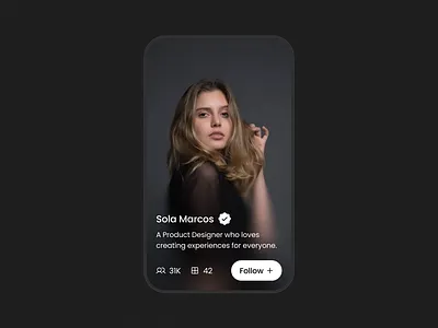 Progressive Blur Card | Figma's Latest Feature blur card depth design media modern product profile progressive social ui ux woman