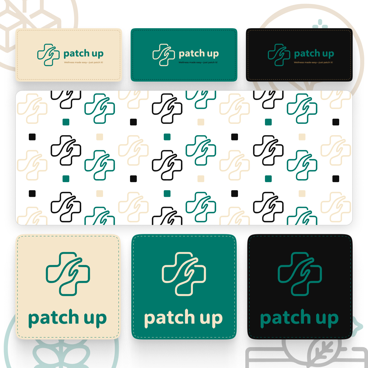 Patch Up - Brand Identity brand identity branding design figma graphic design health illustration logo logo design logo mockup mockup ui