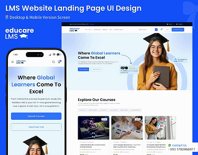 LMS Website Landing Page (Desktop & Mobile) figma