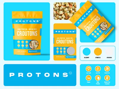 Croutons Pouch Packaging Design croutons dry food food fruit keto nuts packaging pouch design protien proton ui ux web design website