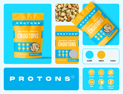 Croutons Pouch Packaging Design croutons dry food food fruit keto nuts packaging pouch design protien proton ui ux web design website