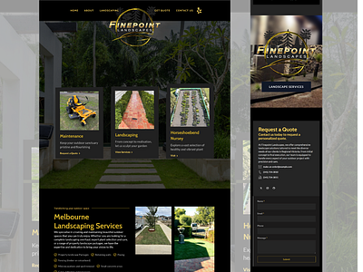 Fine Point Landscapes branding design logo web design website wordpress