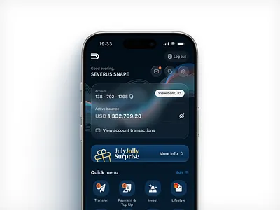 mobile banking app ui design app banking blur branding clean dark design dollar figma finance gift gradient graphic design illustration liquid mobile orange ui ux wallet