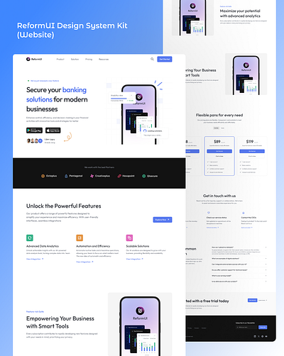 ReformUI Design System Kit (website post-01) design design system figma graphic design modern ui ui design