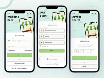 Animated E-commerce Authentication UI for Mobile animation app authentication design ecommerce graphic design illustration mobile ui ui design ux