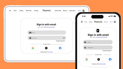 Minimal & Responsive Sign-In UI – Pexovia Web & Mobile Design branding cleanui design figma figmadesign illustration login page minimaldesign pexovia responsivedesign sign in page ui uidesign ux uxdesign web design web signin page