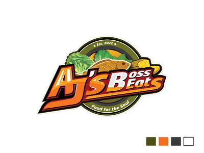 AJs Boss Eat soul food logo brand identity branding creative design creative logo design graphic design logo logo design