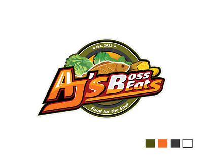 AJs Boss Eat soul food logo brand identity branding creative design creative logo design graphic design logo logo design