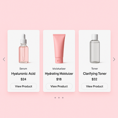 Beauty Product Carousel 3d animation branding graphic design logo motion graphics ui