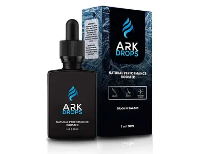 Ark drops packaging with product design ark of seden brand identity branding creative design graphic design label design package design packaging performance booster product design supplement sweden ui