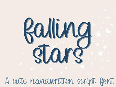 Falling Stars, Cute Handwritten Font