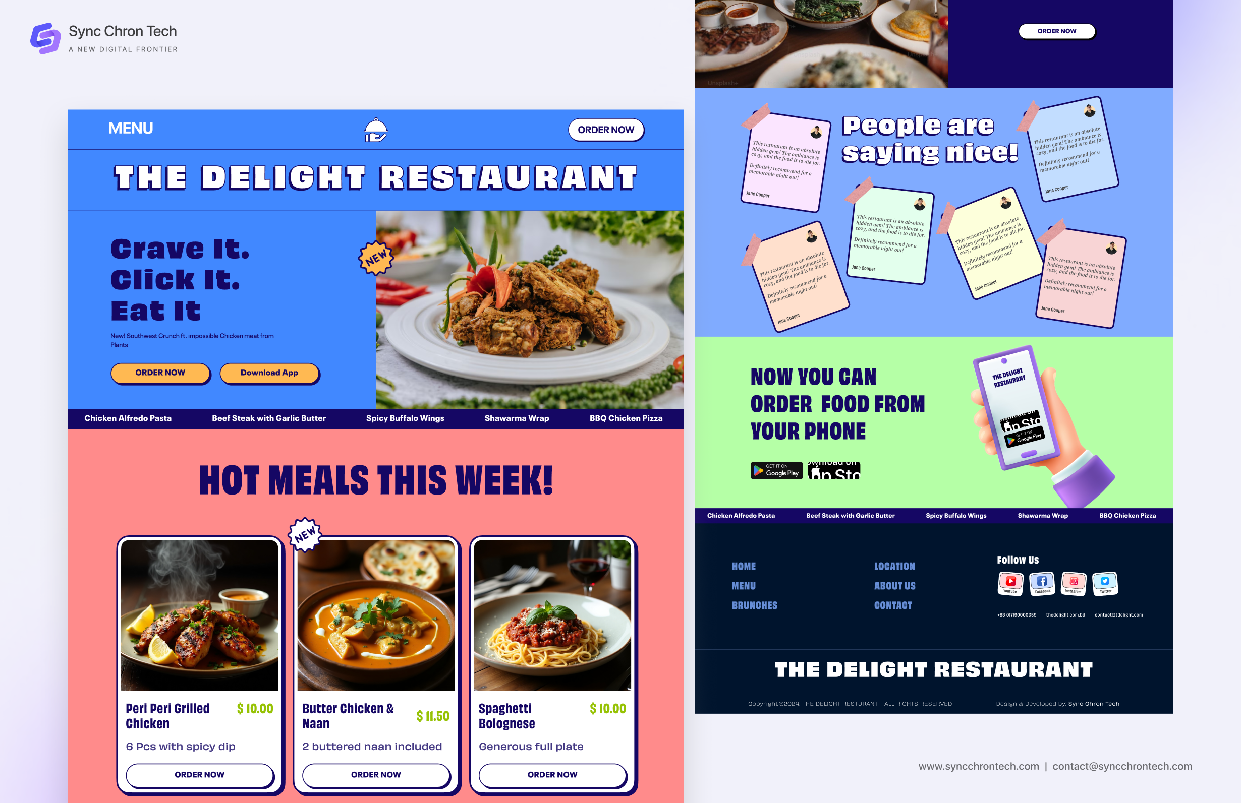 TDR - Restaurant Landing Page animation bold colorful design development figma funky graphic design hero section homepage landing page restaurant website ui uiux website design