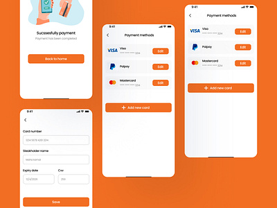 Payment methods - fitness app app design booking credit card fitness ios ios app mobile app design online payment payment method payment screen ui ui design ui ux design ux