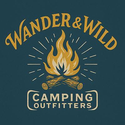 WanderWild art branding brandlogo campfire logo