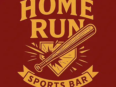 HomeRun logo art branding graphic design logo sport sportbar