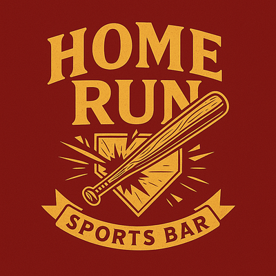 HomeRun logo art branding graphic design logo sport sportbar