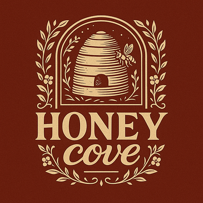 HoneyCove art bee branding cove honey logo quuen