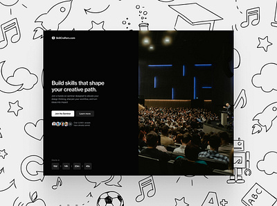 Hero Section for a Seminar Landing Page clean ui cleandesign conversion design dark design dark websitre design figma herosection landing page landing page design minimal ui minimaldesign seminar simple design typography ui ux web design webflow website
